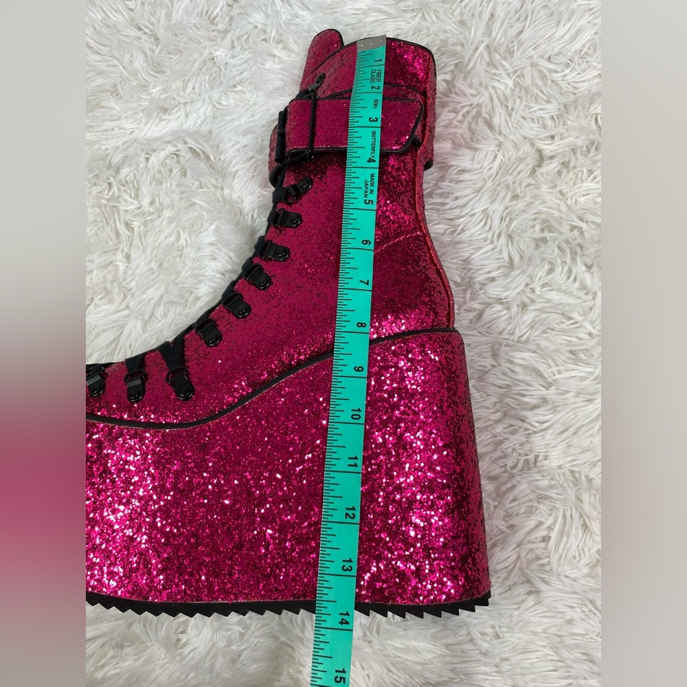 💔SOLD💔CLUB EXX Sugar Coated Traitor Ultra High Platform Boots Glitter Lace Up - Picture 11 of 16